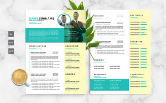 Two Page Minimalist Resume / CV Template