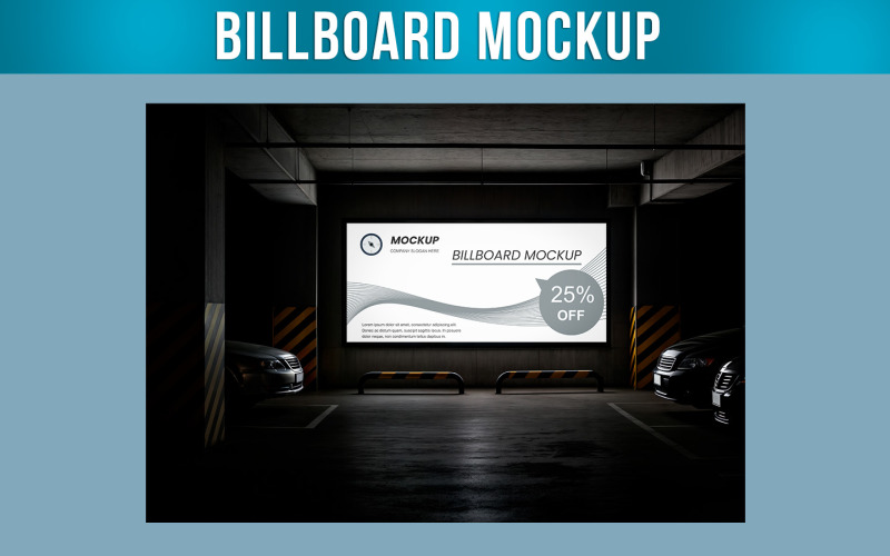 Underground Parking Billboard Mockup Product Mockup