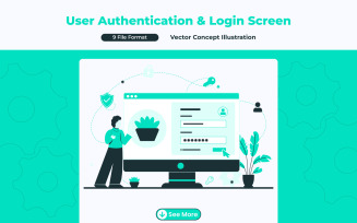 User Authentication and Login Form – Desktop UI Concept illustration