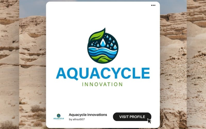 AquaCycle Innovations – Modern Eco-Friendly Water Recycling Logo Template