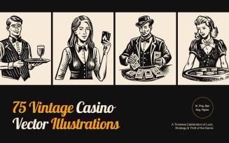 Vintage Casino Vector Set