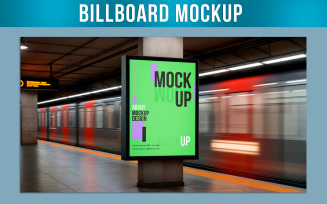 Advertising Billboard Subway Mockup