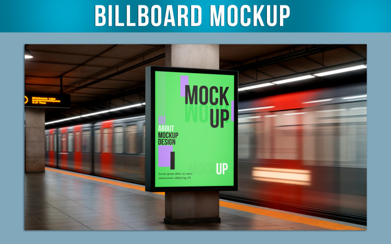 Advertising Billboard Subway Mockup Product Mockup