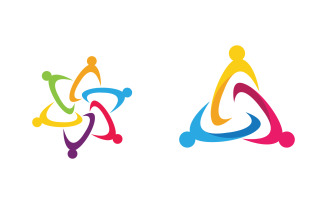 Community and adoption care network and social icon illustration v.12