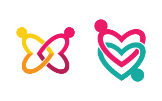 Community and adoption care network and social icon illustration v.16