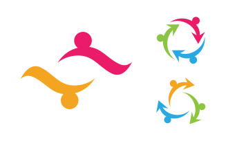 Community and adoption care network and social icon illustration v.1