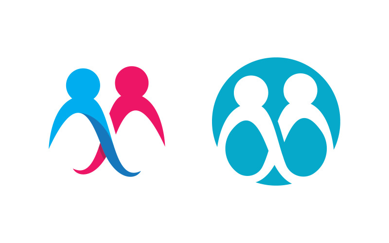 Community and adoption care network and social icon illustration v.2 Logo Template