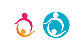 Community and adoption care network and social icon illustration v.6