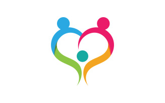 Community and adoption care network and social icon illustration v.7