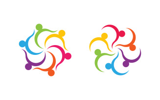 Community and adoption care network and social icon illustration v.8