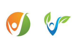 Healthy life Human character logo sign illustration v.178