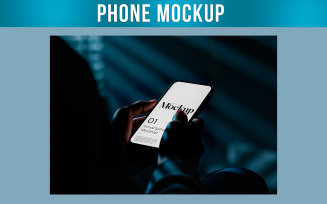 Smartphone Mockup in Dark Room