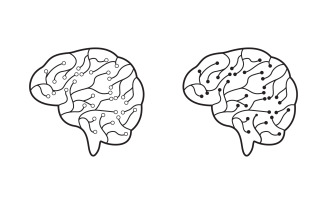 Brain Medical illustration icon template design v.5