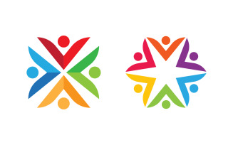 Community and adoption care network and social icon illustration v.33