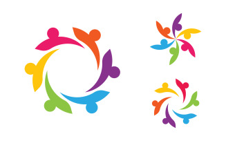 Community and adoption care network and social icon illustration v.34