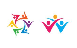 Community and adoption care network and social icon illustration v.35