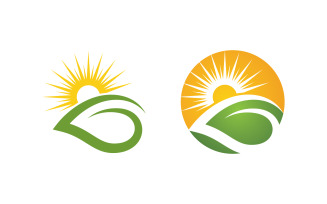 Nature leaf ecology vegan concept Logo illustration v.9