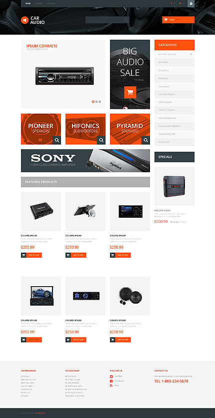 Kit Graphique #51230 Audio Boutique-ecommerce Prestashop Template - PrestaShop Main Page Screenshot