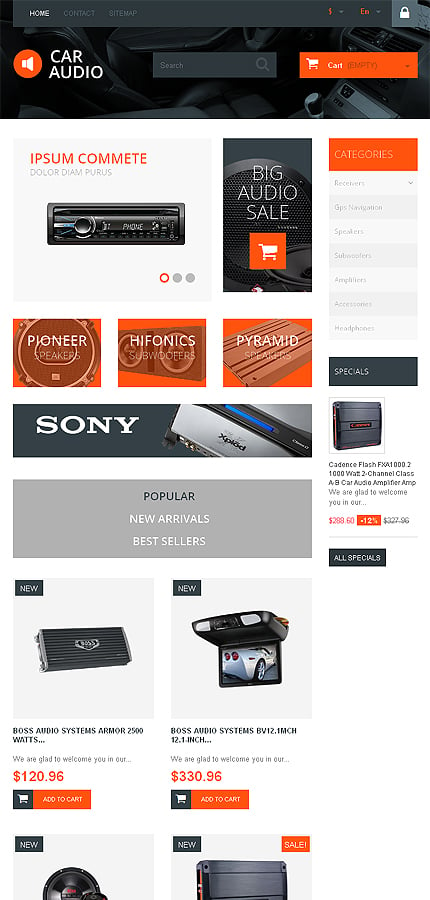 Kit Graphique #51230 Audio Boutique-ecommerce Prestashop Template - Tablet Layout 