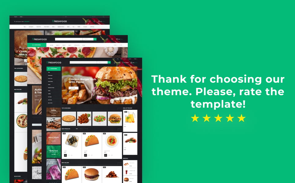 Freshfood - Food Store Template PrestaShop Theme