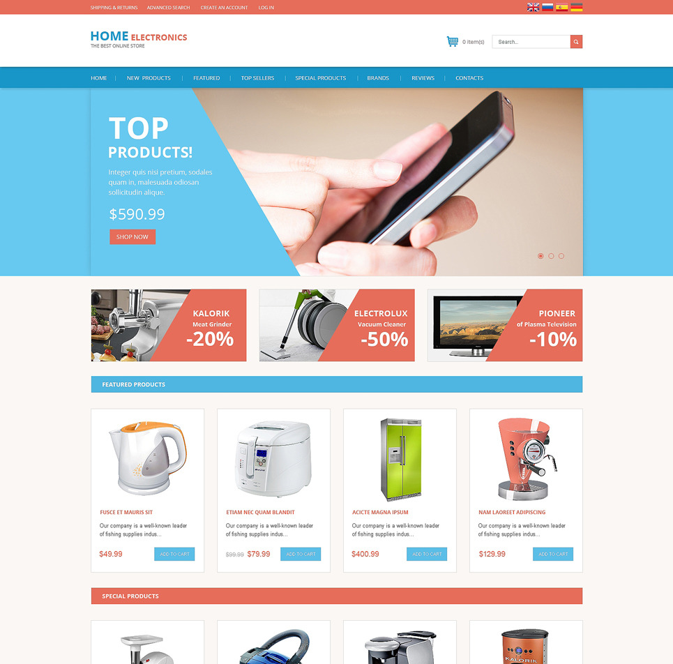 Consumer Electronics osCommerce Template Big Screenshot Consumer Electronics OsCommerce Template New Screenshots BIG