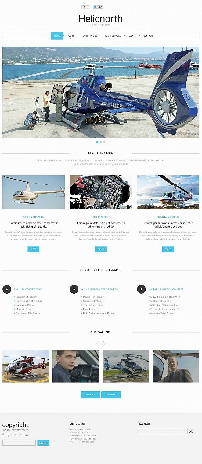 Flight School Flash CMS Template New Screenshots BIG