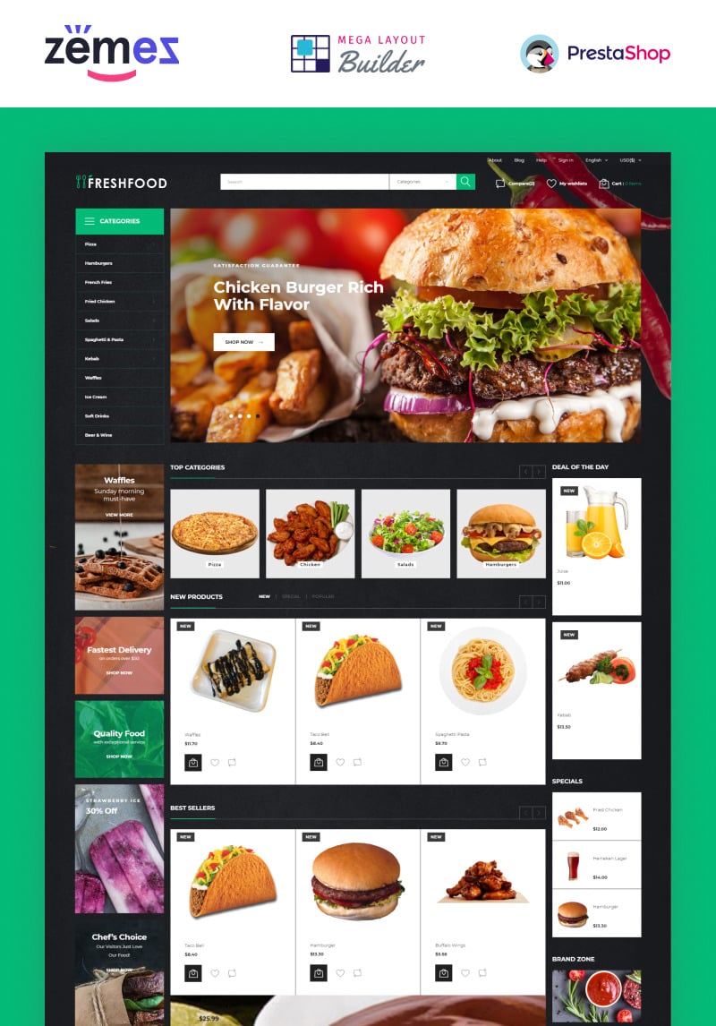 Demo Preview for Freshfood Food Store Template Theme 51255 Demo Preview for Freshfood Food Store Template Theme 51255