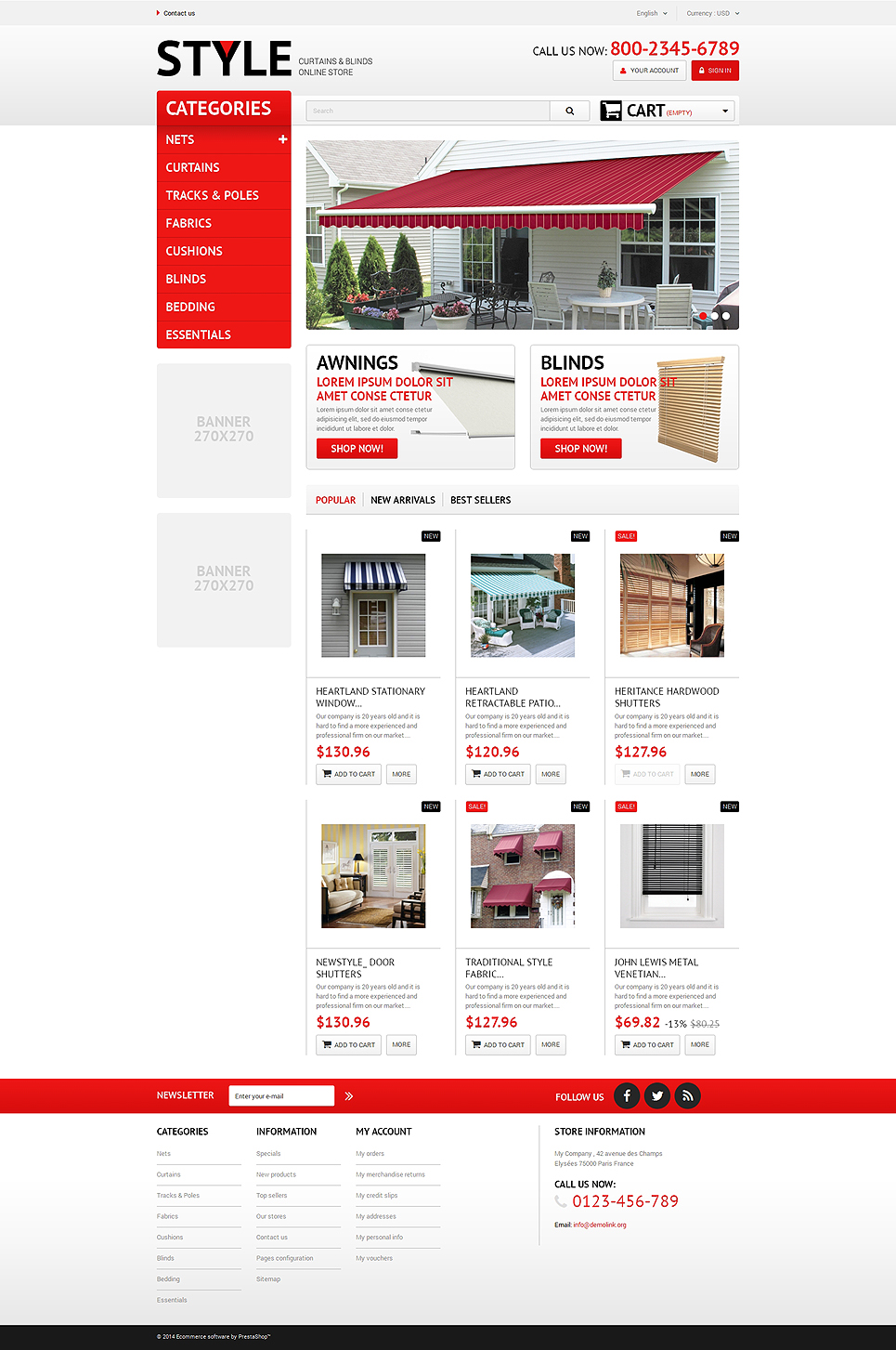 Interior Blinds and Curtains PrestaShop Theme New Screenshots BIG