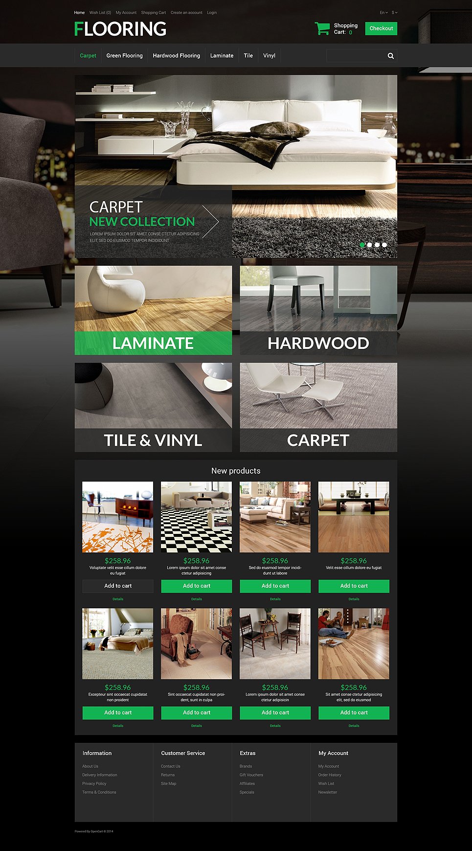 New Flooring OpenCart Template New Screenshots BIG