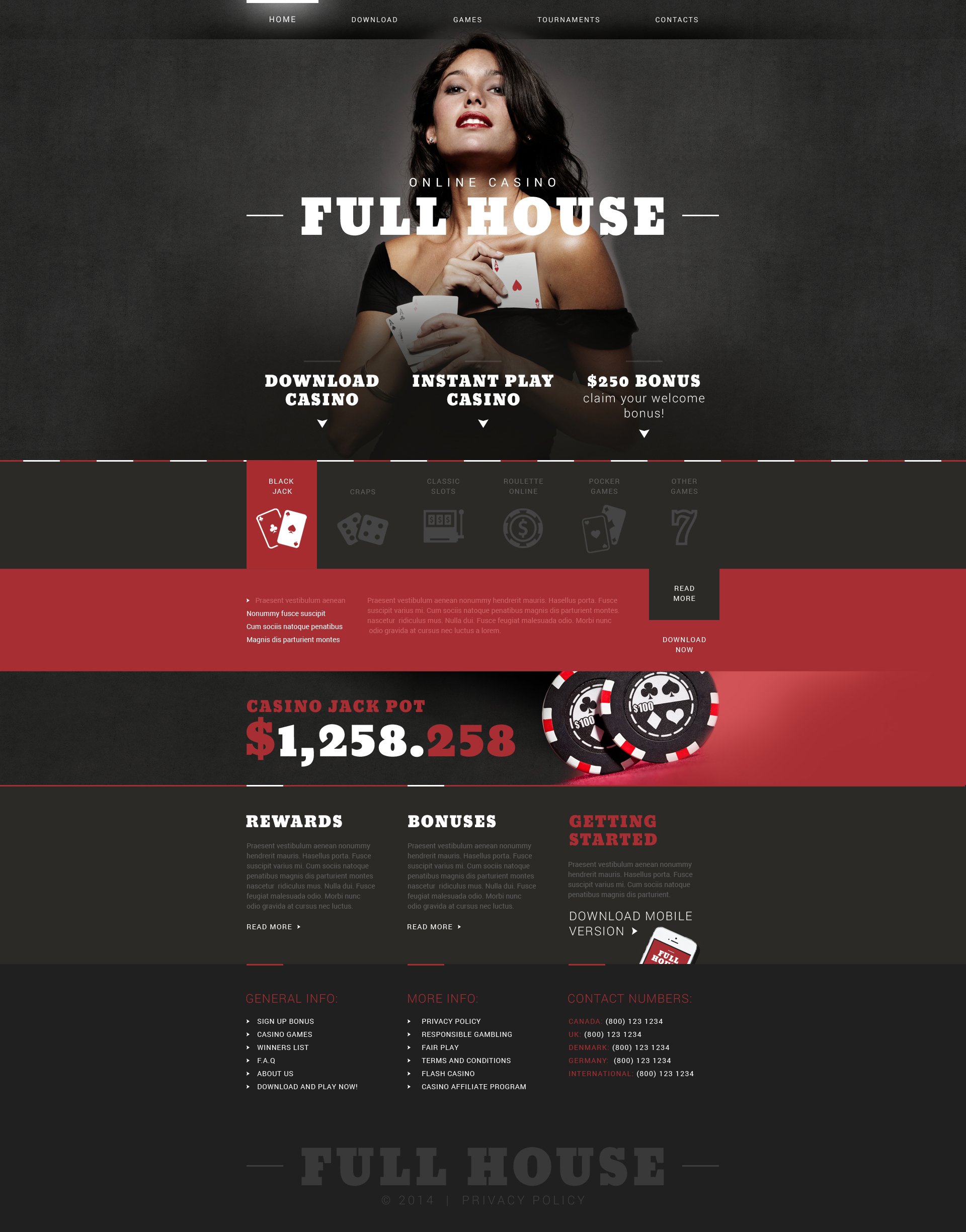 Plantilla Web Responsive para Sitio de Casinos online #51244 - captura de pantalla