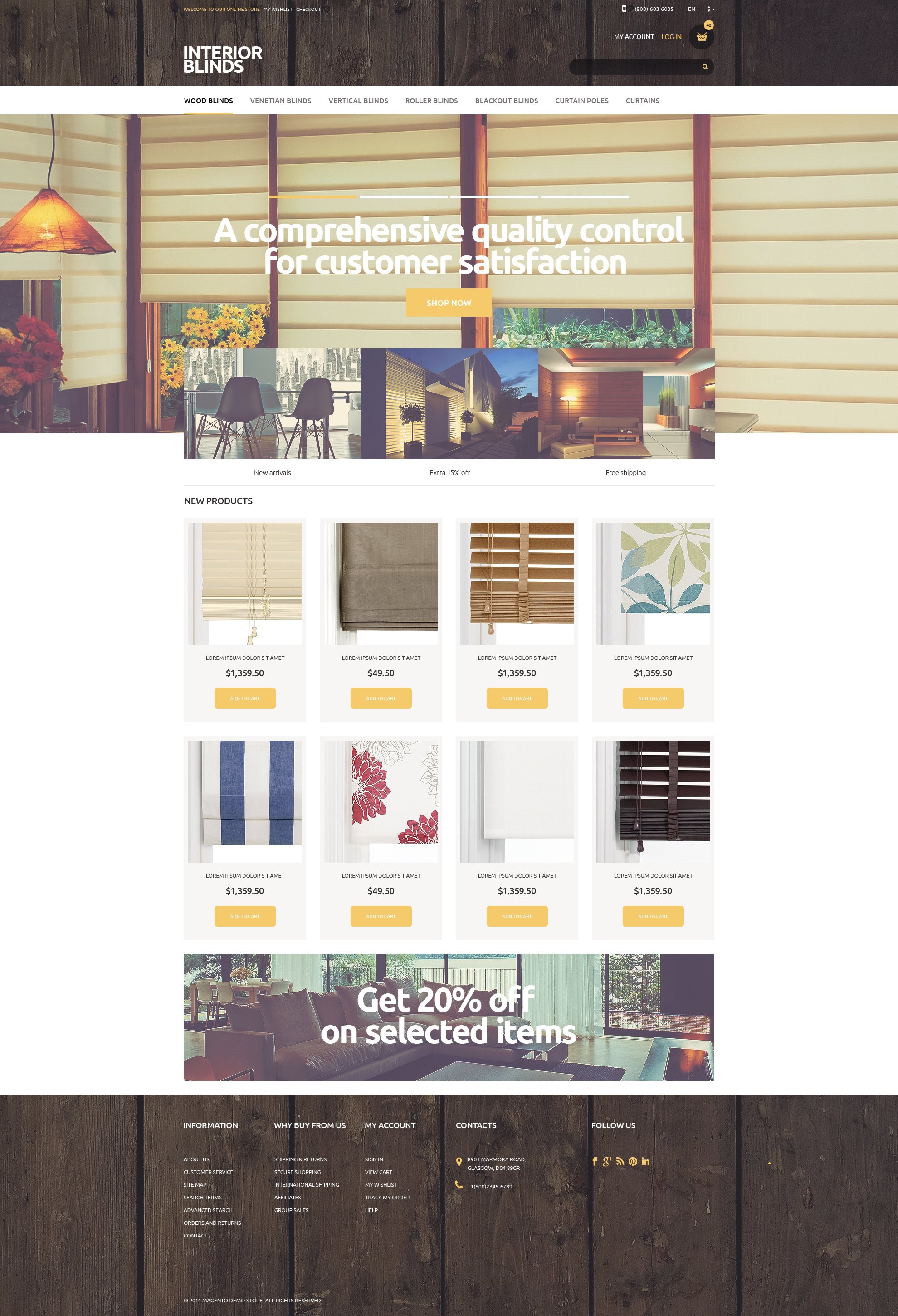 Reszponzív Beautiful Curtains Magento sablon 51240