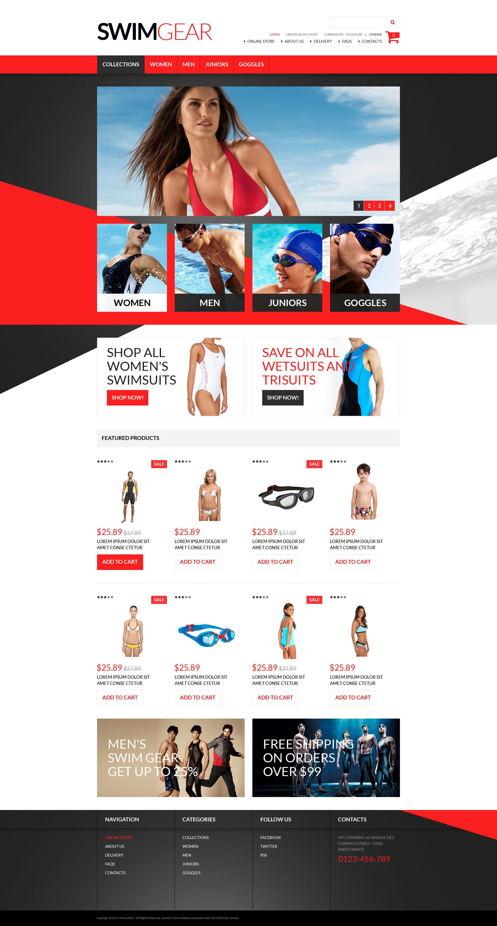 Swimwear Gear Template VirtueMart №51256 - captura de tela