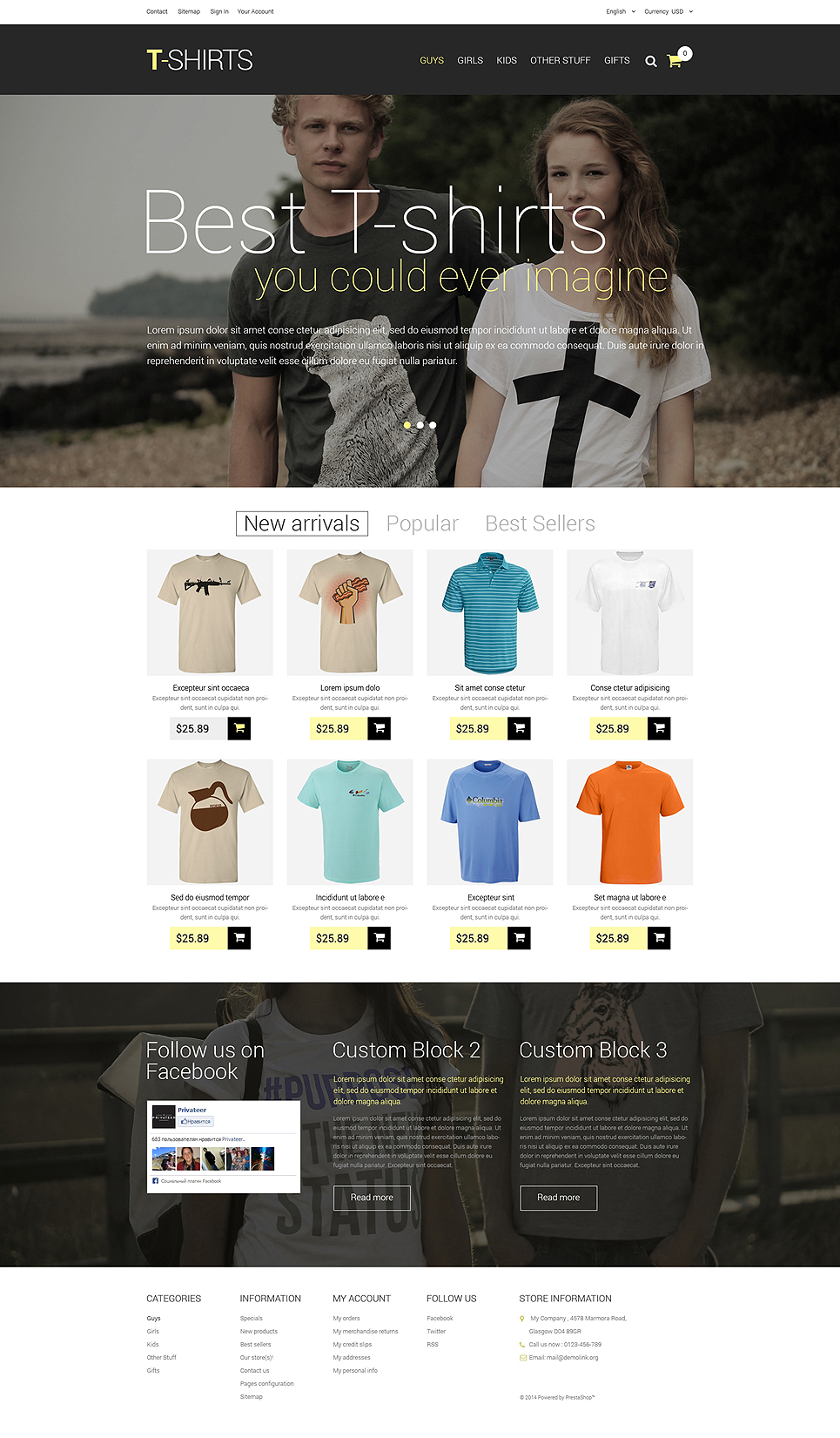 T-Shirts PrestaShop Theme New Screenshots BIG