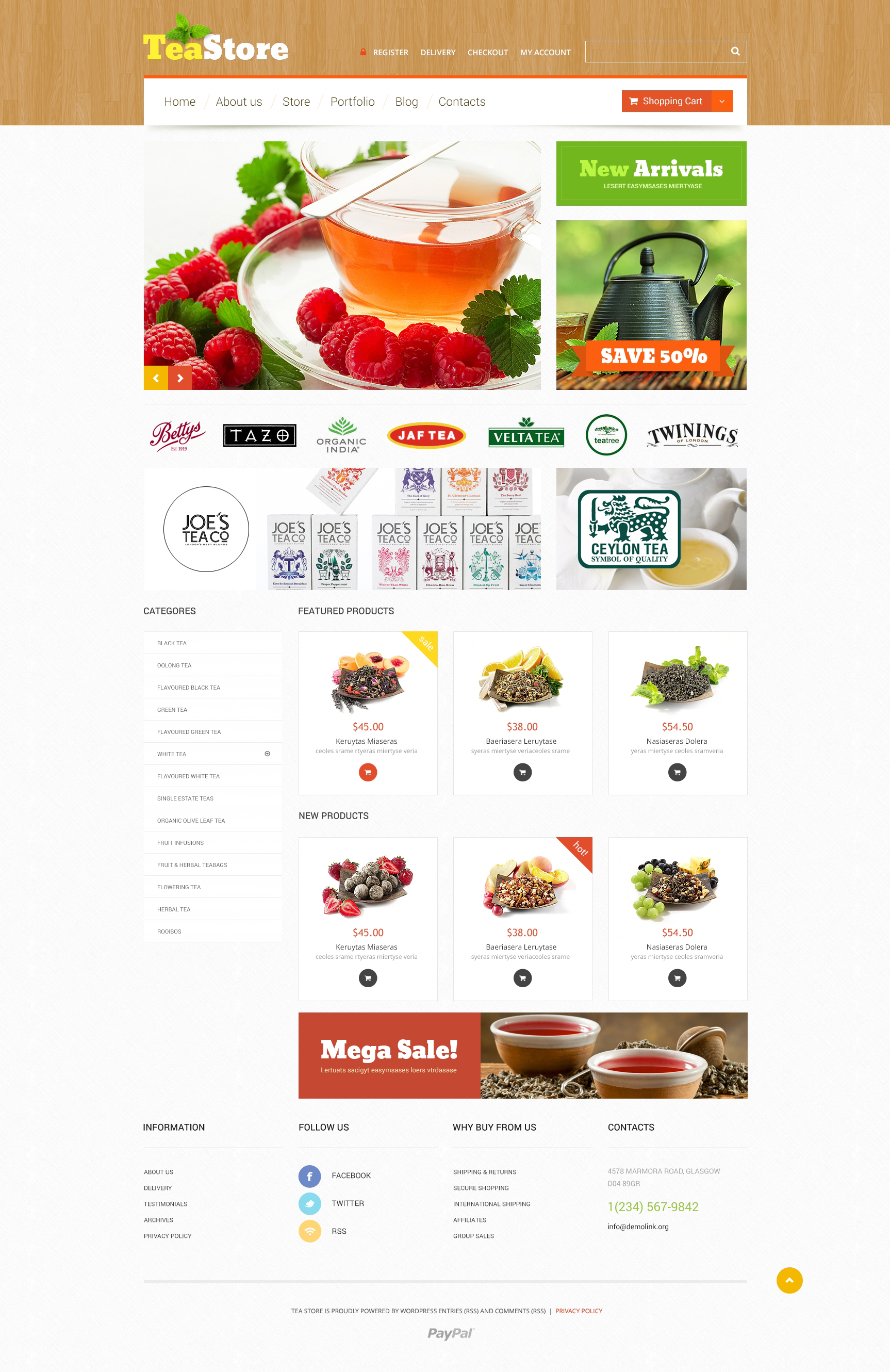 Tema WooCommerce "Tea Ceremony" #51202 - captura de pantalla