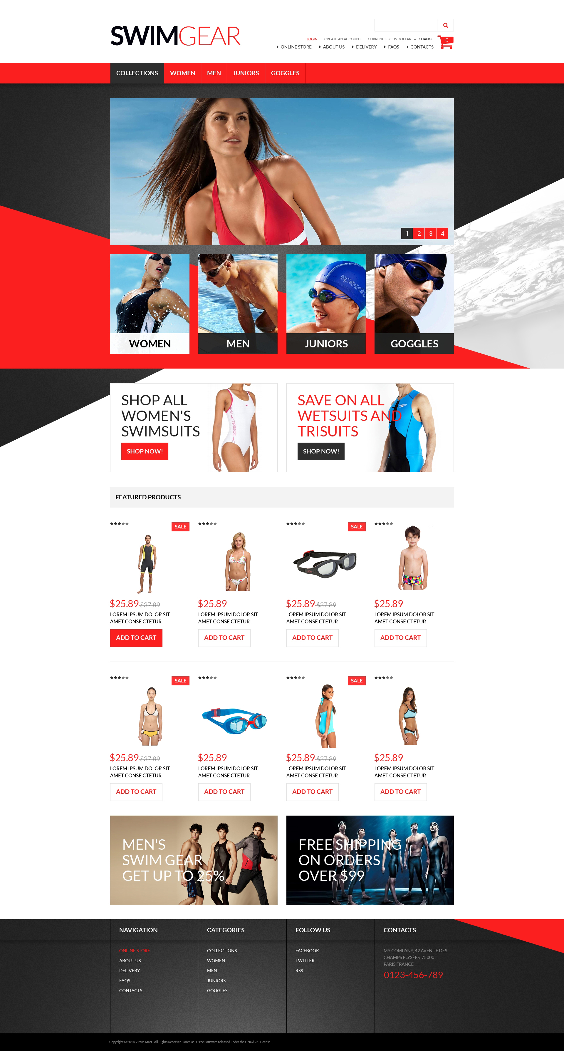 Template VirtueMart #51256 "Swimwear Gear" - screenshot