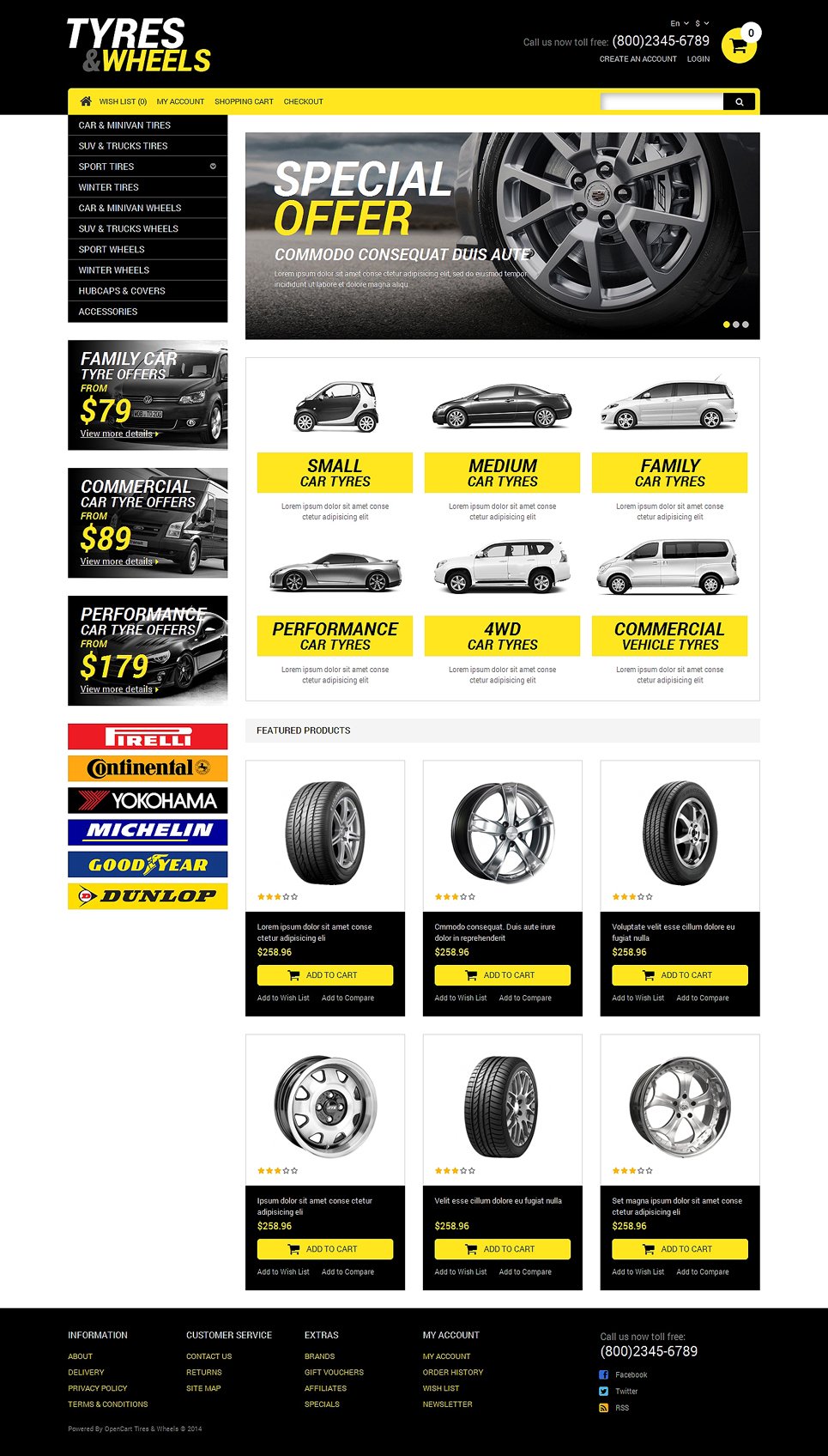 Wheels & Tires Responsive OpenCart Template New Screenshots BIG