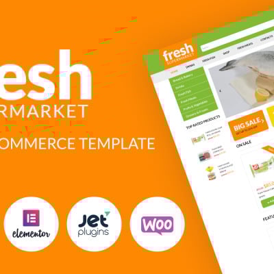 WooCommerce шаблон "Fresh Fresh - Supermarket Woocommerce Template for easy sales" #51254