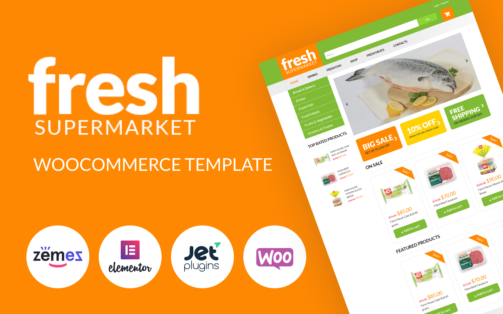 WooCommerce Theme namens "Lebensmittel-Online-Shop" #51254