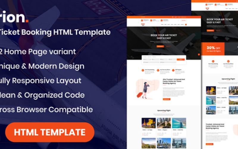 Arion - Air Ticket Booking Html Template Website Template