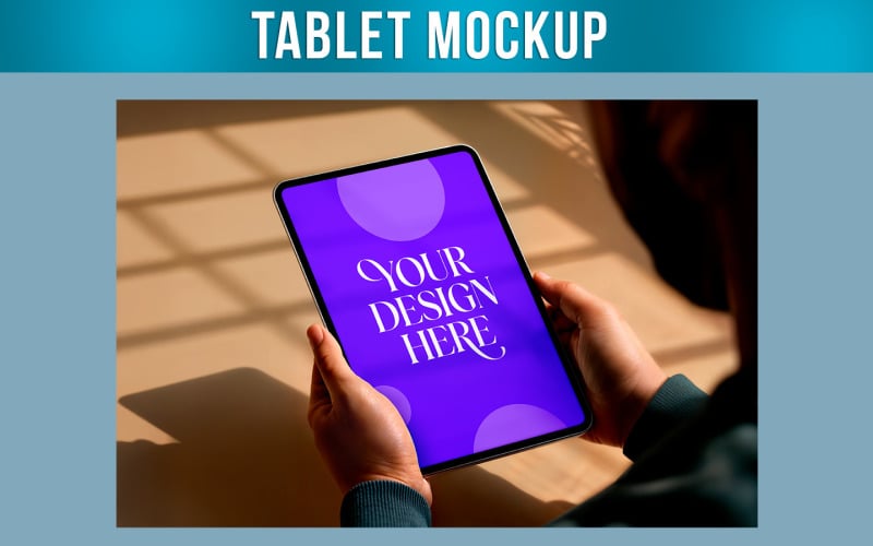 Man Holding Tablet Mockup Product Mockup