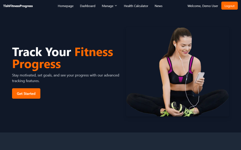 TishFitnessProgress - Next.js, TypeScript and Tailwind CSS Fitness Progress Template Website Template
