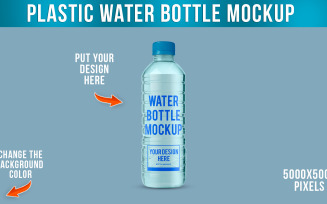 Transparent Plastic Water Bottle Mockup