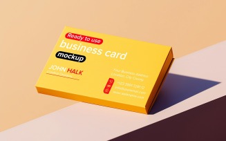 Business Card Mockup Psd Single Business Card Mockup Yellow Business Card Mockup
