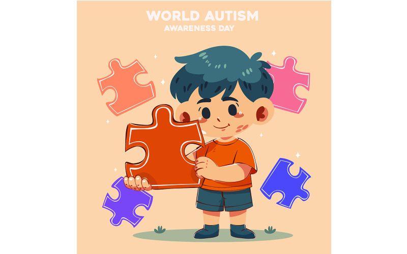 Colorful Illustration for Autism Awareness Day