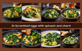 Scrambled eggs with spinach and chard