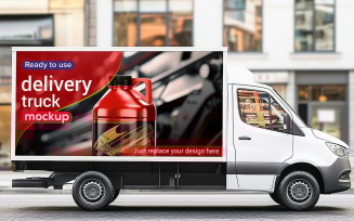 Small Cargo Truck Mockup Truck Car Mockup Delivery Truck Mockup