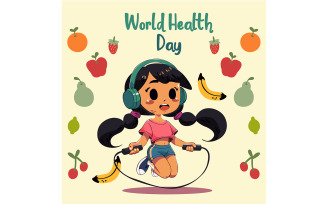 Vibrant Illustration of a Healthy Lifestyle