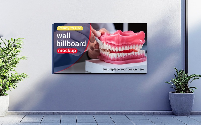 Wall Billboard Mockup Dental Model Billboard Mockup Psd Product Mockup
