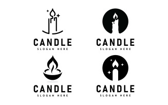Candle Light Flame Logo Design Illustration V13