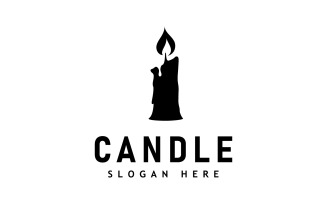 Candle Light Flame Logo Design Illustration V2